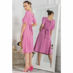 Jolie Moi Gemma Pink Belted Midi Dress -Jolie Moi Shop unnamed file 1336