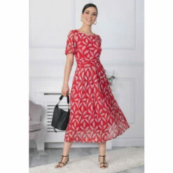 Jolie Moi Red Giana Mesh Maxi Dress