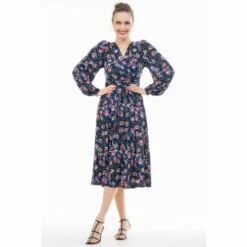 Jolie Moi Libby Blue Long Sleeve Midi Dress -Jolie Moi Shop unnamed file 1349
