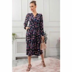 Jolie Moi Libby Blue Long Sleeve Midi Dress -Jolie Moi Shop unnamed file 1351