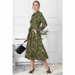Jolie Moi Green Shea Viscose Shirt Midi Dress -Jolie Moi Shop unnamed file 1355