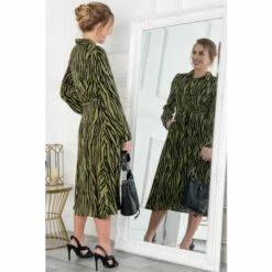 Jolie Moi Green Shea Viscose Shirt Midi Dress -Jolie Moi Shop unnamed file 1358