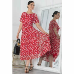 Jolie Moi Red Giana Mesh Maxi Dress -Jolie Moi Shop unnamed file 136