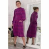 Jolie Moi Purple Kathryn Long Sleeve Midi Dress