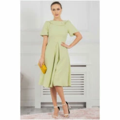 Jolie Moi Debora Green Button Neck Dress 8 Jolie Moi Debora Green Button Neck Dress -Jolie Moi Shop unnamed file 1372