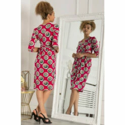 Jolie Moi Pink Print Wrap Front Midi Dress -Jolie Moi Shop unnamed file 1382