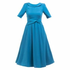 Jolie Moi Blue Darlene Twist Waist Midi Dress -Jolie Moi Shop unnamed file 1402