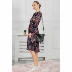 Jolie Moi Allyn Blue Bow Neck Long Sleeve Dress -Jolie Moi Shop unnamed file 1405