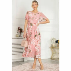 Jolie Moi Purple Giana Mesh Midi Dress