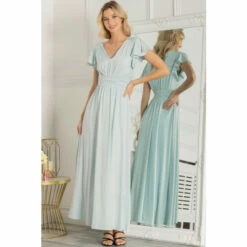Jolie Moi Blue Twist Waist Jersey Maxi Dress