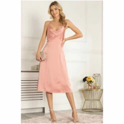 Jolie Moi Pink Reene Cowl Neck Midi Dress -Jolie Moi Shop unnamed file 1454