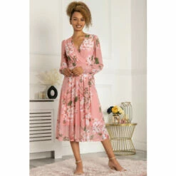 Jolie Moi Pink Jasmine Long Sleeve Mesh Dress -Jolie Moi Shop unnamed file 1458
