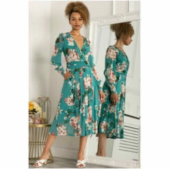 Jolie Moi Green Jasmine Long Sleeve Mesh Dress -Jolie Moi Shop unnamed file 1466