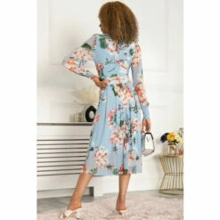 Jolie Moi Blue Jasmine Long Sleeve Mesh Dress -Jolie Moi Shop unnamed file 1494