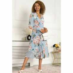 Jolie Moi Blue Jasmine Long Sleeve Mesh Dress -Jolie Moi Shop unnamed file 1495