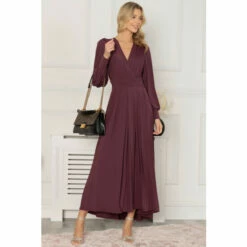 Jolie Moi Red Callisto Long Sleeve Maxi Dress -Jolie Moi Shop unnamed file 1500