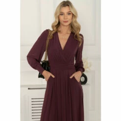 Jolie Moi Red Callisto Long Sleeve Maxi Dress -Jolie Moi Shop unnamed file 1502