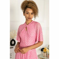 Jolie Moi Pink Danika Keyhole Neck Mesh Dress -Jolie Moi Shop unnamed file 1509