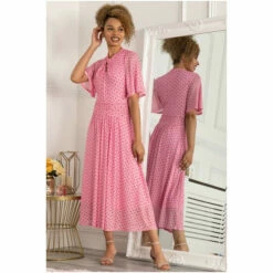 Jolie Moi Pink Danika Keyhole Neck Mesh Dress -Jolie Moi Shop unnamed file 1510