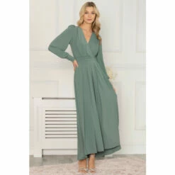 Jolie Moi Green Callisto Long Sleeve Maxi Dress -Jolie Moi Shop unnamed file 1514
