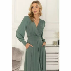 Jolie Moi Green Callisto Long Sleeve Maxi Dress -Jolie Moi Shop unnamed file 1515