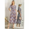 Jolie Moi Blue Gillian Floral Maxi Dress