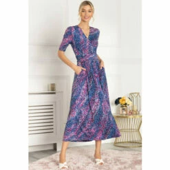 Jolie Moi Blue Josie Animal Print Maxi Dress -Jolie Moi Shop unnamed file 1591