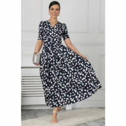 Jolie Moi Acadia Blue Wrap Maxi Dress