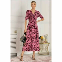 Jolie Moi Pink Josie Animal Print Maxi Dress -Jolie Moi Shop unnamed file 1612