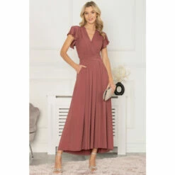 Jolie Moi Red Airene Cap Sleeve Maxi Dress -Jolie Moi Shop unnamed file 1641