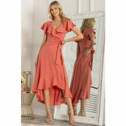 Jolie Moi Red Alleigh Frill Maxi Dress -Jolie Moi Shop unnamed file 1653