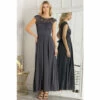 Jolie Moi Grey Lace Bodice Maxi Dress