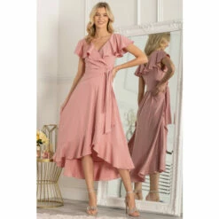 Jolie Moi Pink Alleigh Frill Maxi Dress -Jolie Moi Shop unnamed file 1671