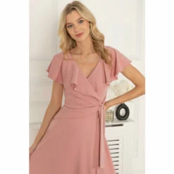Jolie Moi Pink Alleigh Frill Maxi Dress -Jolie Moi Shop unnamed file 1672