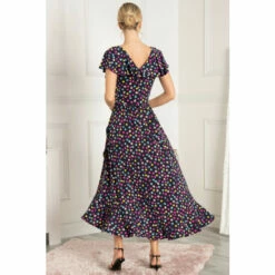 Jolie Moi Blue Gerrilyn Frill Animal Print Dress -Jolie Moi Shop unnamed file 1683