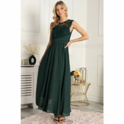 Jolie Moi Green Cap Sleeve Lace Bodice Maxi Dress -Jolie Moi Shop unnamed file 1700