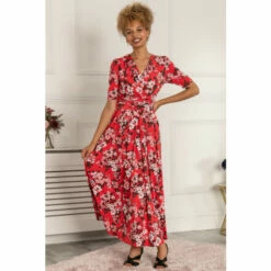 Jolie Moi Red Beatrice Jersey Maxi Dress -Jolie Moi Shop unnamed file 1705