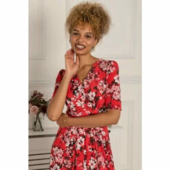 Jolie Moi Red Beatrice Jersey Maxi Dress -Jolie Moi Shop unnamed file 1708