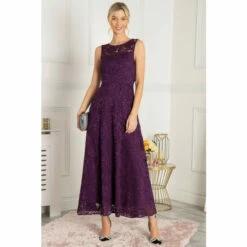 Jolie Moi Purple Lace Fit & Flare Maxi Dress -Jolie Moi Shop unnamed file 1725