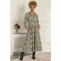 Jolie Moi Davina White Shirt Smock Maxi Dress