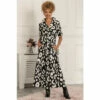Jolie Moi Andora Black Printed Maxi Dress