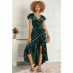 Jolie Moi Geen Frill V-Neck Velvet Dress -Jolie Moi Shop unnamed file 1755