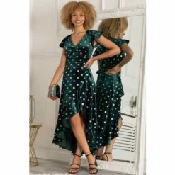 Jolie Moi Geen Frill V-Neck Velvet Dress -Jolie Moi Shop unnamed file 1756