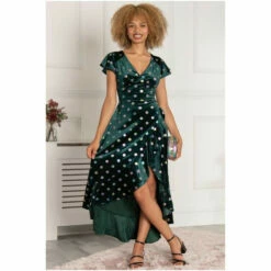 Jolie Moi Geen Frill V-Neck Velvet Dress -Jolie Moi Shop unnamed file 1758