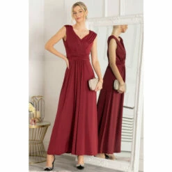 Jolie Moi Red Draped Maxi Dress