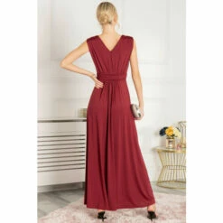 Jolie Moi Red Draped Maxi Dress -Jolie Moi Shop unnamed file 1786