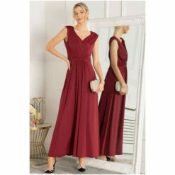 Jolie Moi Red Draped Maxi Dress -Jolie Moi Shop unnamed file 1788