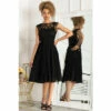 Jolie Moi Lace Bodice Pleated Black Prom Dress
