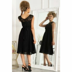 Jolie Moi Lace Bodice Pleated Black Prom Dress -Jolie Moi Shop unnamed file 1796