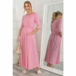 Jolie Moi Denisse Pink Spotty Jersey Maxi Dress -Jolie Moi Shop unnamed file 180